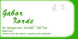 gabor korde business card